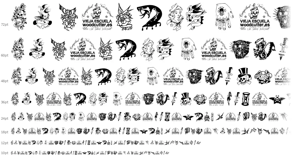 Tattoo Vieja Escuela 3font waterfall