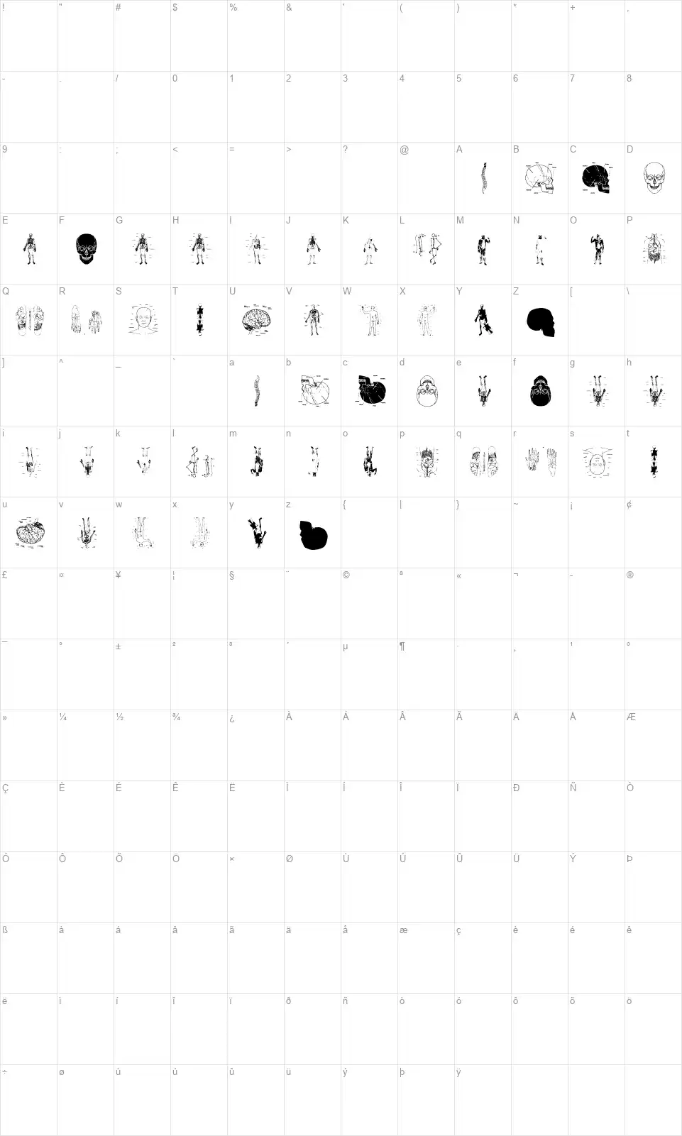 Tax Taxationfont character map