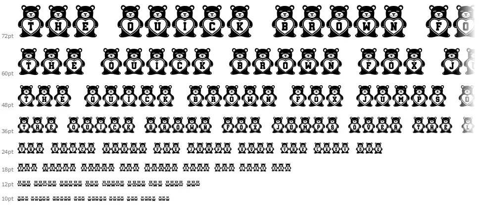 Teddy Bearsfont waterfall