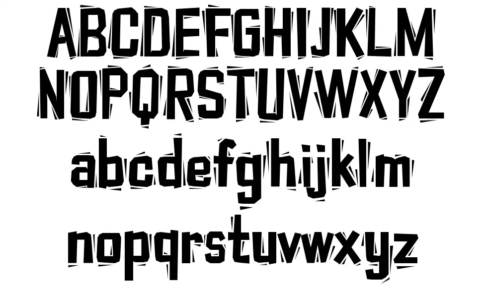 Typo Cut-Out Shakyfont specimens
