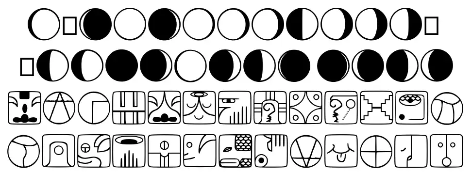 Tzolkinfont specimens