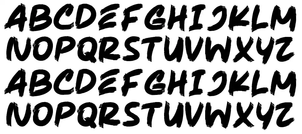 Warrior Brushfont specimens