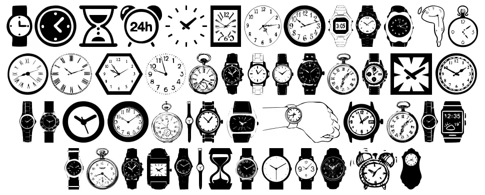 Watchesfont specimens