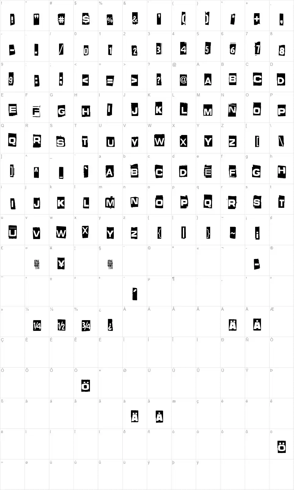 What is this - some kind of jokefont character map