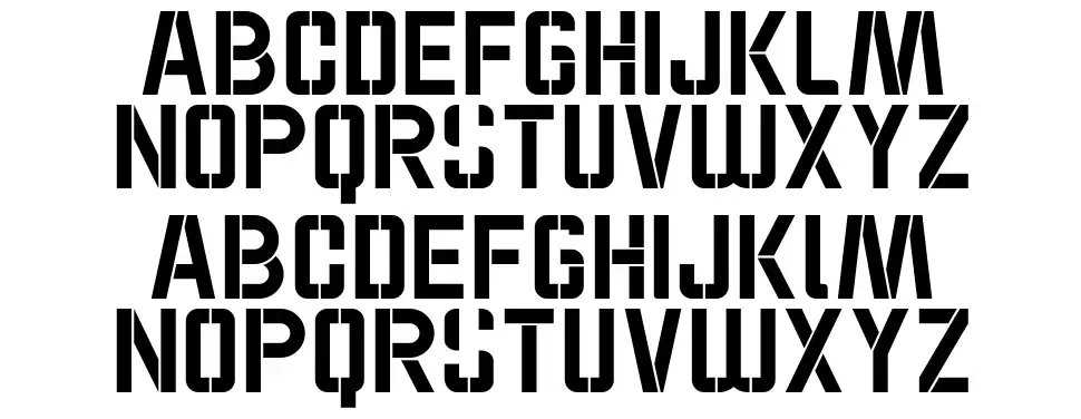 Wok Stencilfont specimens