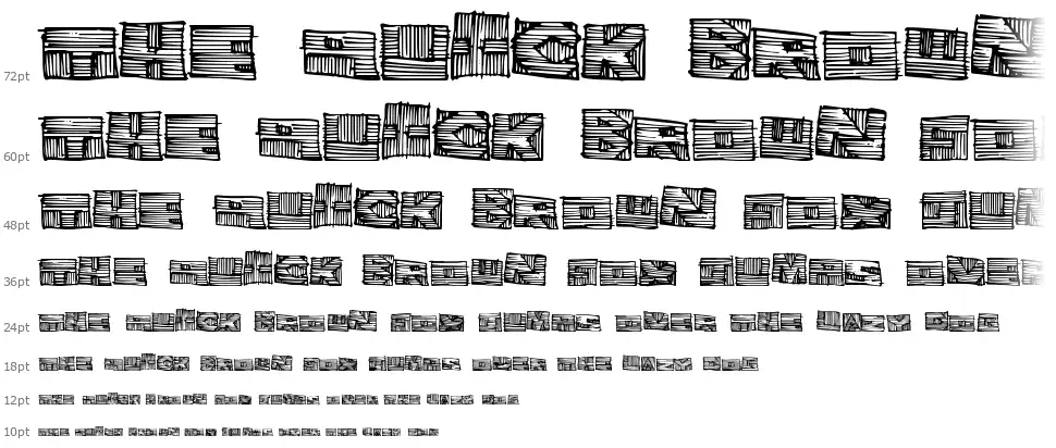 Woodblock Cutterfont waterfall