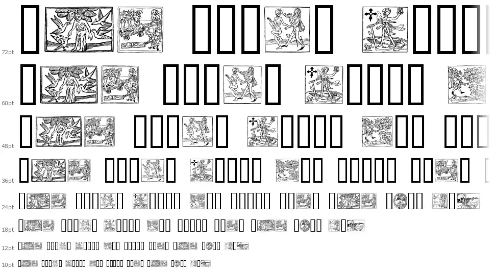 Woodcut 2font waterfall